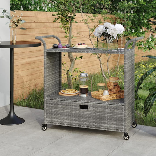 Τραπέζι Μπαρ Εξωτερικού Χώρου Rattan Γκρι 100x45x97εκ.