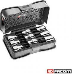 Facom Καρυδάκια με Μύτες Torx και Καρέ Υποδοχής 1/2'' Σετ 9τμχ