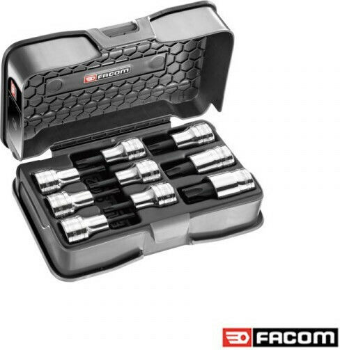 Facom Bit-Stecknüsse mit Bits Torx und Antriebsvierkant 1/2'' Set 9Stück
