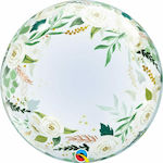 Balon Bubble Jumbo Rotund Verde Wedding Floral 61buc