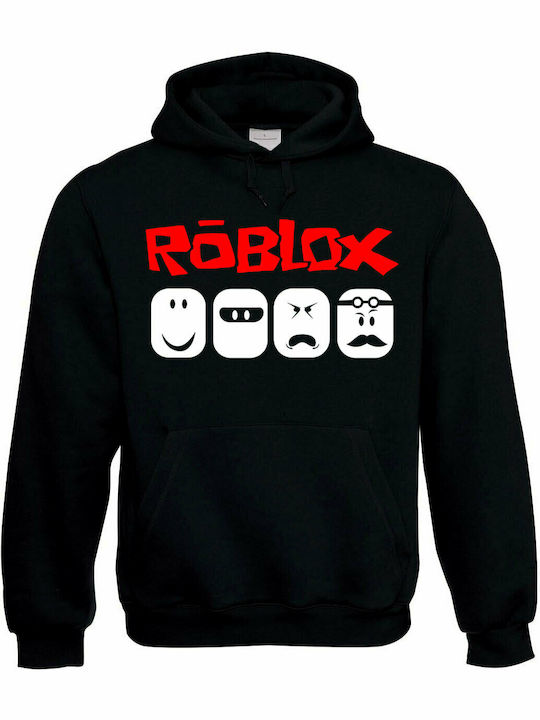 Roblox - Faces Φούτερ με Κουκούλα σε Μαύρο χρώμα