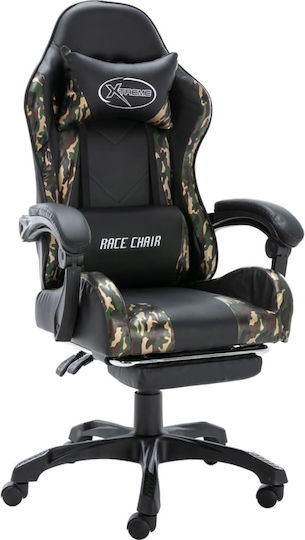 vidaXL Racing Scaun Gaming Din piele ecologică cu Suport pentru picioare Black / Camo