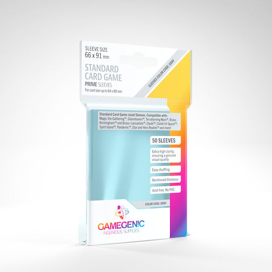 Gamegenic Manșoane De Carduri Standard Prime Dimensiune Standard 50 Bucăți Clar