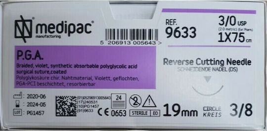 Medipac PGA 3/0 Surgical Suture 19mm