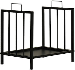 Outsunny Μεταλλικό Ράφι Αποθήκευσης Ξύλων 42x32.5x46cm Μαύρο