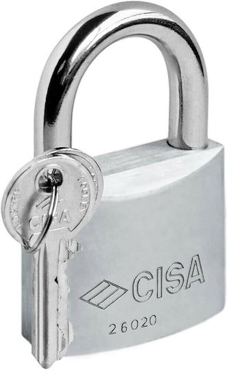 Cisa Steel Padlock Brass with Key 30mm 1pcs