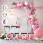 DIY Γιρλάντα "Pink & Silver" / 118 Μπαλόνια