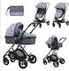 Lorelli Sena 3 in 1 Adjustable 3 in 1 Baby Stroller Suitable for Newborn Gray 10.45kg