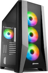 Sharkoon TG7M RGB Gaming Midi Tower Computer Case with Window Panel Black