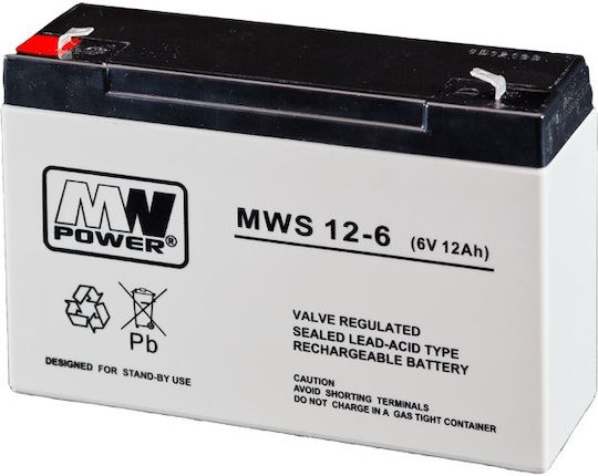 MW Power MWS 12-6 Μπαταρία UPS με Χωρητικότητα 12Ah και Τάση 6V 1τμχ