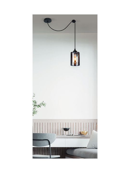 Home Lighting Smog Hängelampe Gray mit Fassung E27 10x200cm.