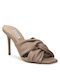 Guess Leder Mules mit Dünn Hoch Absatz in Beige Farbe