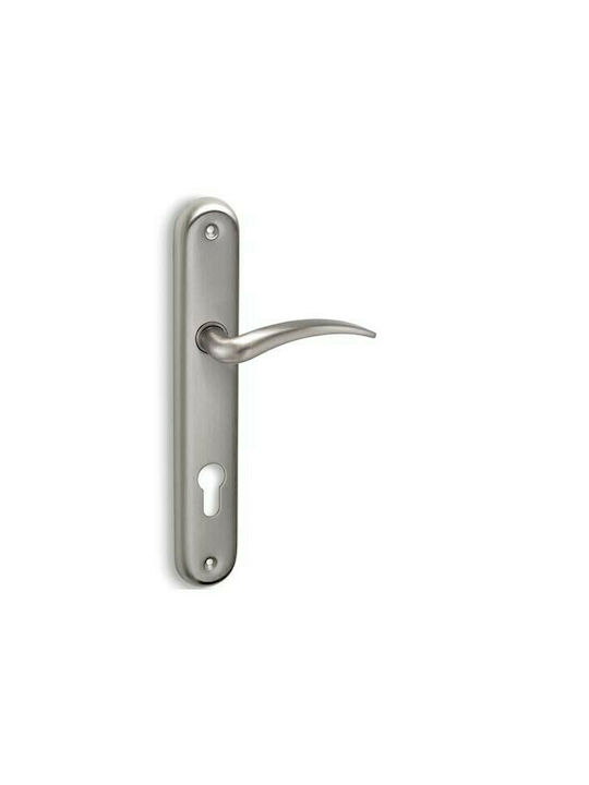 Conset Lever Front Door with Plate Right C435 C435HYS05S05 (Center Distance 85mm) Nickel