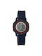 Q&Q Digital Watch Battery with Blue Rubber Strap