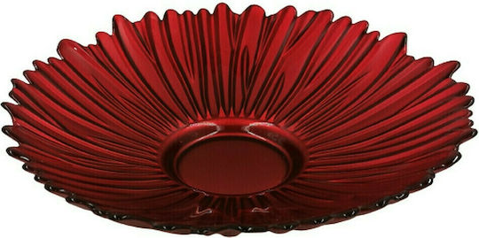 Pasabahce Aurora Dekorative Platte Rund Glas Red 1Stück 33x33x9cm