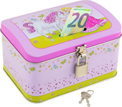 Goki Pirat und Prinzessin Spardose Metallisch Rosa 14.2x10x8.8cm