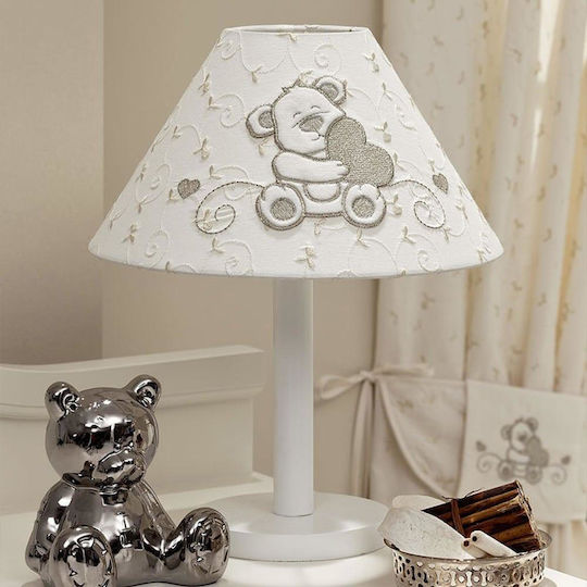 Funna Baby Kinder Nachttischlampe Lovely Bear Weiß 10x29x40εκ.