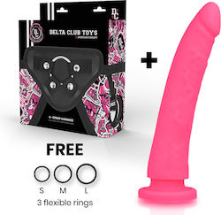 Delta Club Harness με Dildo 23cm σε χρώμα Pink