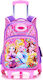 Princess School Bag Trolley Elementary, Elementary in Pink color