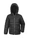 Result Kids Quilted Jacket short Hooded Black Soft Padded