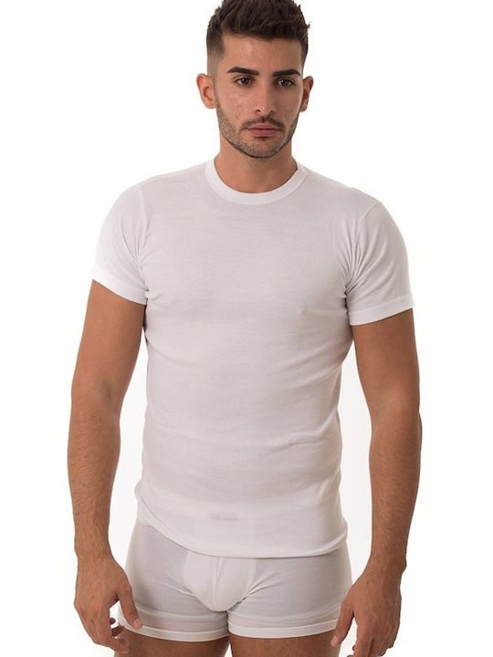 Men's Undershirt Short-sleeved in White Color