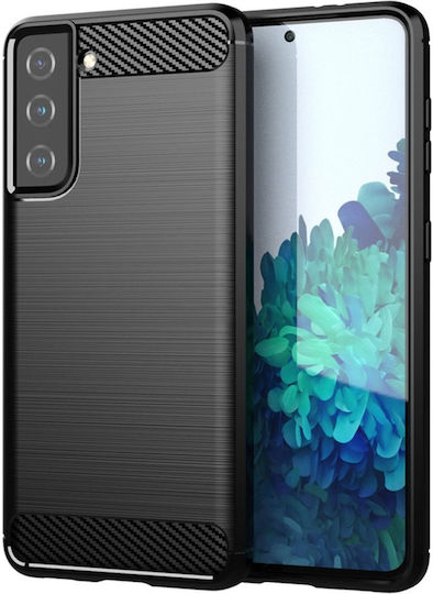 Forcell Carbon Back Cover Σιλικόνης Μαύρο (Galaxy S21 FE 5G)