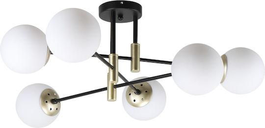 Home Lighting Πλαφονιέρα Οροφής 78εκ. Μαύρη με Ντουί E27