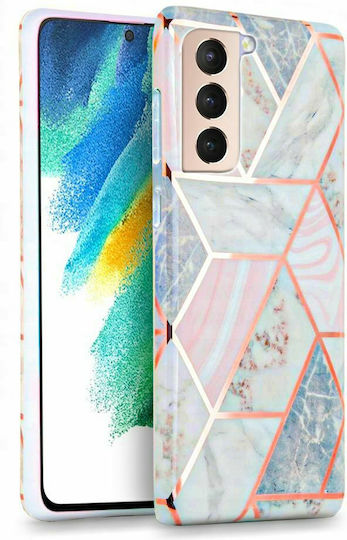 Tech-Protect Marble Back Cover Σιλικόνης Ροζ (Galaxy S21 FE 5G)