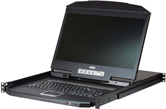 Aten 8-Port PS/2-USB VGA Single Rail WideScreen LCD KVM Switch