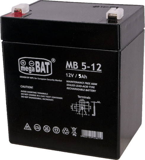 Megabat MB 5-12 UPS Battery with Capacity 5Ah and Voltage 12V 1pcs