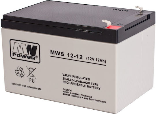 MW Power MWS 12-12 Батерия UPS с Капацитет 12Ах и Напрежение 12V 1бр