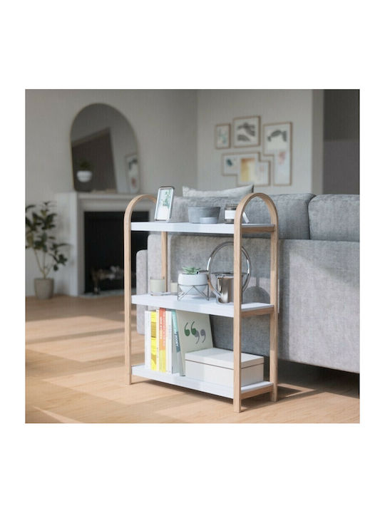 Rectangular Side Table Bellwood Wooden Natural White M71.1xL26xH90.1cm