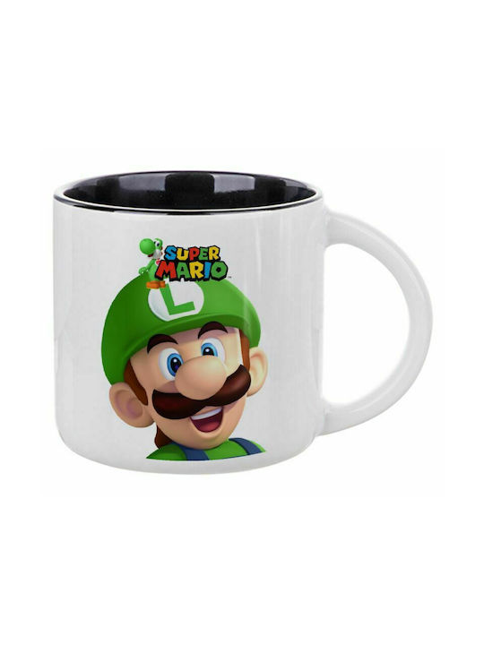 Super Mario Luigi, Ceramic Mug 400ml White/Black