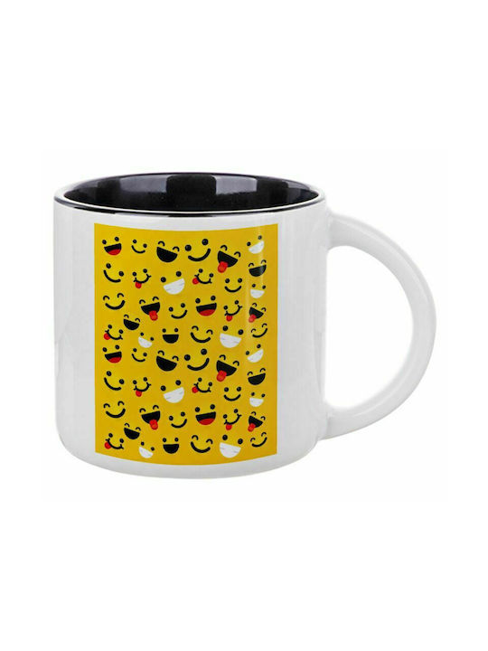 Smilies, Ceramic Mug 400ml White/Black