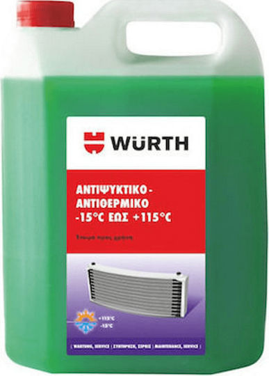Wurth Lichid De Răcire Pentru Motorul Mașinii Paraflu Temperatura -15°C/+115°C Culoare Verde 4lt