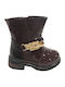 Kids Boots from Patent Leather with Zipper Burgundy