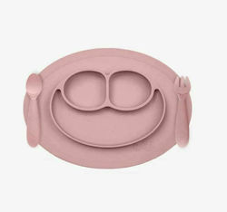 Ezpz Feeding Set Tiny 2 made of Silicone Pink 3pcs for 12+ months