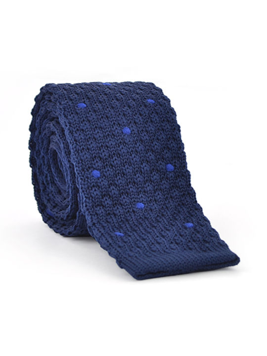 Knitted tie GM048 GM Blue Dark Blue