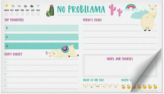 Legami Milano Paper Thoughts Notepad Llama Daily Планиращ 11x19см.