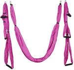 MegaFitness Panza Aerial Yoga Swing Trapeze 5x1.5m. cu mânere Roz