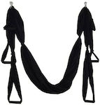 MegaFitness Tuch Aerial Yoga Swing Trapeze 5x1.5m. mit Griffen Schwarz