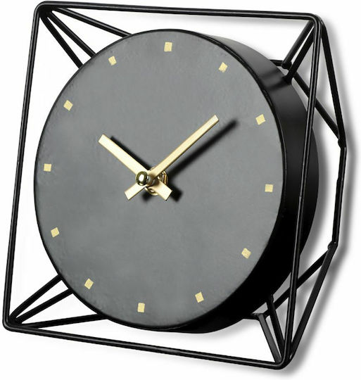 Iliadis Analoge Metallische Schwarze / Goldene Tischuhr