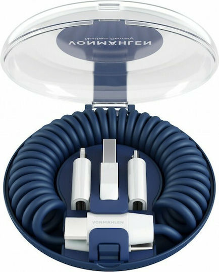 Vonmählen Allroundo C Spirale USB zu Blitzschlag Kabel Blau 0.75m (R015P0002)