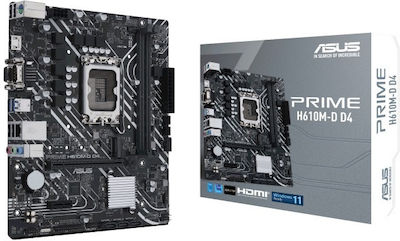 Asus Prime H610M-D D4 Placă de bază Micro ATX cu Intel 1700 Socket