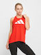 Adidas Καλοκαιρινή Γυναικεία Μπλούζα Αμάνικη Κόκκινη