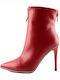 529 Women's Patent Leather Ankle Boots with High Heel Red