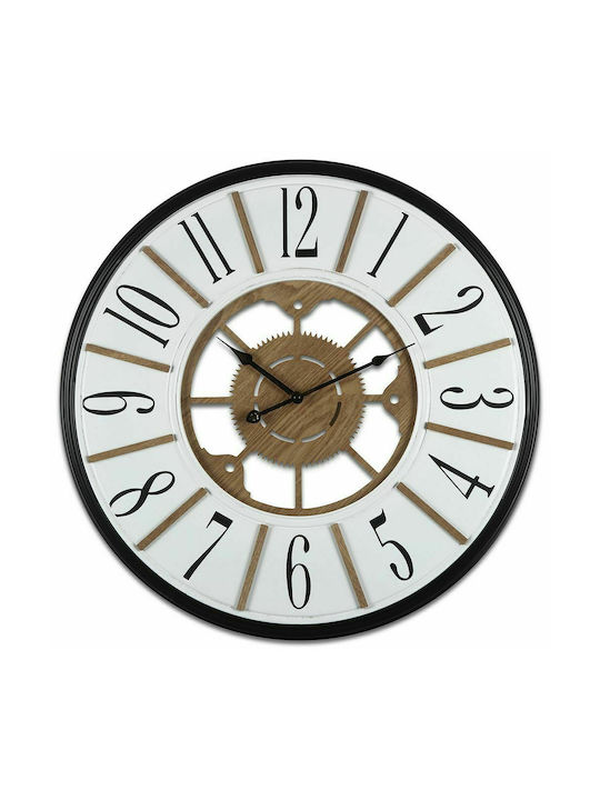 Iliadis Antique Wall Clock Wooden White Ø60cm