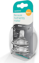 Nanobebe Y-cut Babyflaschensauger für 6+ Monate 3013419 2Stück