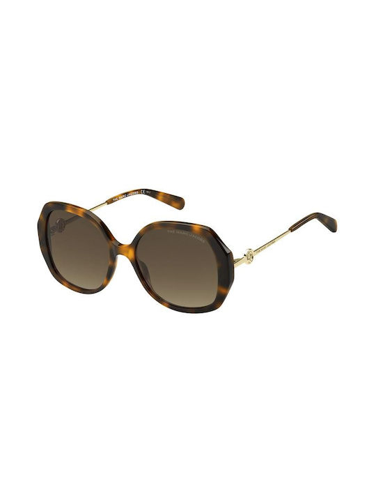 Marc Jacobs Women's Sunglasses with Brown Tartaruga Frame and Brown Gradient Lens MARC 581/S 05L/HA