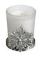 JK Home Decoration Χριστουγεννιάτικο Γυάλινο Κηροπήγιο Ασημί